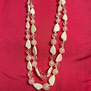 White double strand necklace